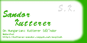 sandor kutterer business card